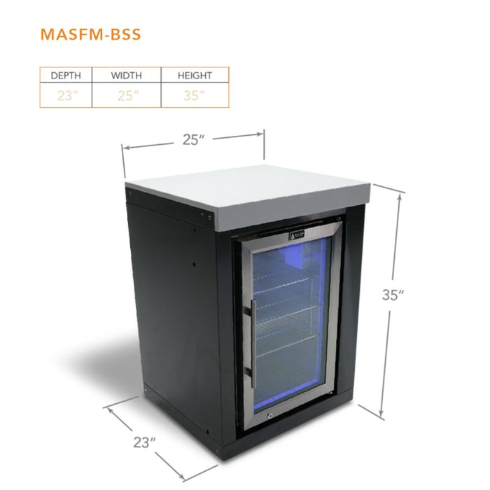 Mont Alpi MASFM-BSS Black Stainless Steel Fridge Cabinet Module