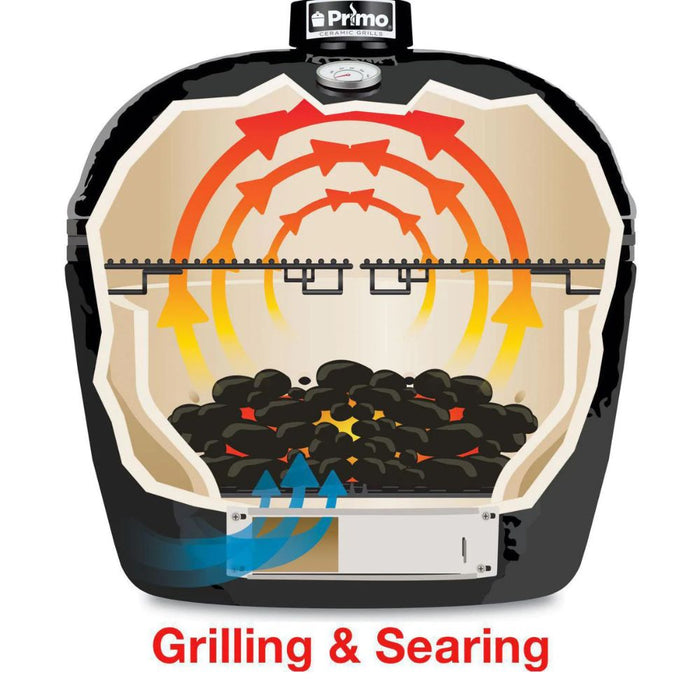 Primo PGCXLH Extra Large Oval Ceramic Kamado Charcoal Grill