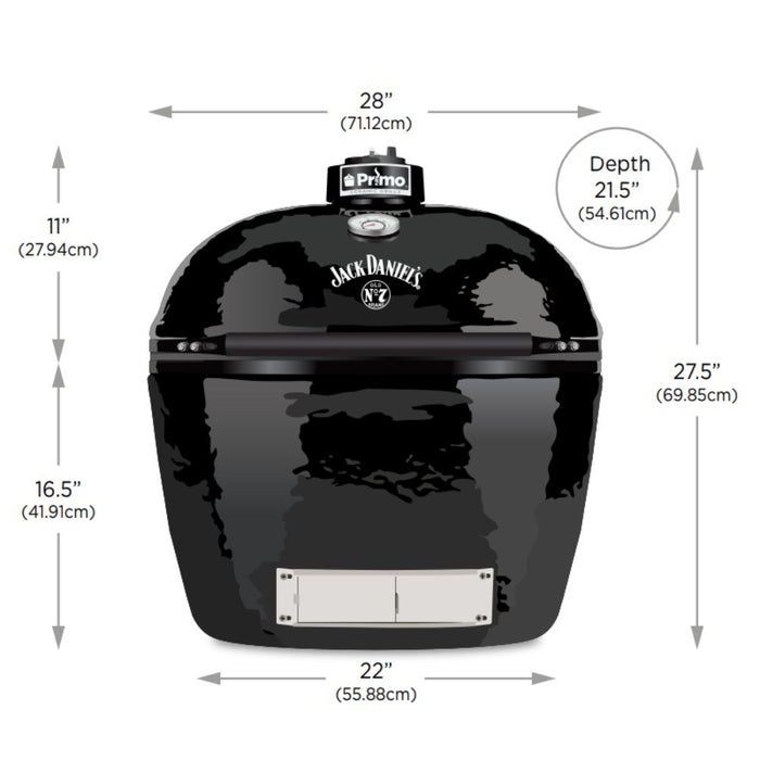 Primo PGCXLHJ Jack Daniel's Edition Extra Large Oval Ceramic Kamado Charcoal Grill