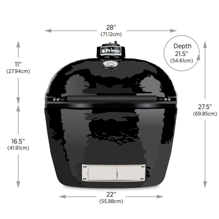 Primo PGCXLH Extra Large Oval Ceramic Kamado Charcoal Grill