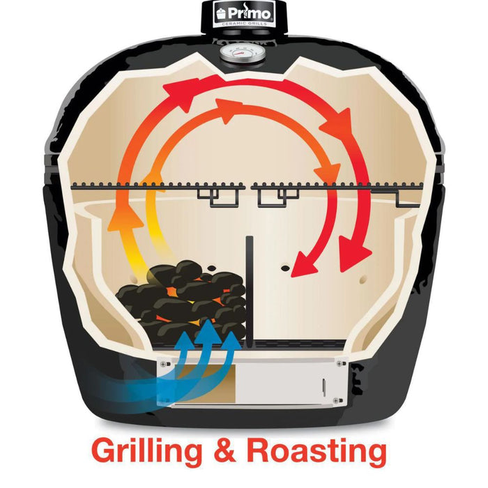 Primo PGCLGC All-In-One Oval Large 300 Freestanding Ceramic Kamado Grill