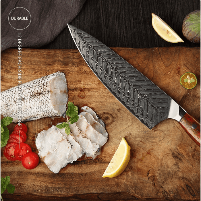 Luxury Damascus Chef Knife VG10 Japanese Damascus Steel - Limited Edition Rosewood