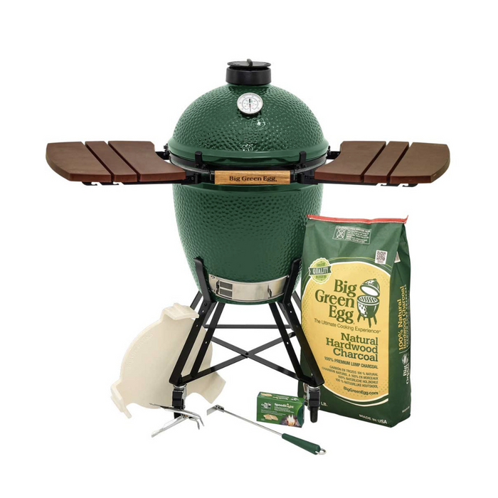 Big Green Egg Large Charcoal Grill in a Nest With Composite Mates Package