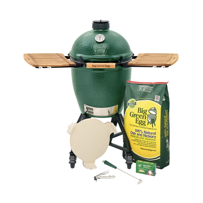 Big Green Egg Large Charcoal Grill in an intEGGrated Nest+Handler With Mates Package