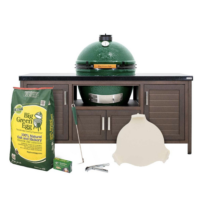 Big Green Egg Charcoal XLarge Grill in 72-inch Modern Farmhouse Table Package