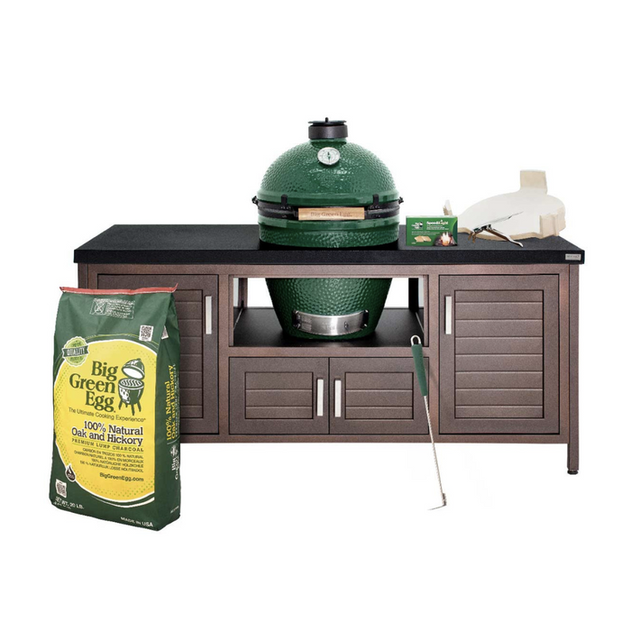 Big Green Egg Charcoal Large Grill in 72-inch Modern Farmhouse Table Package
