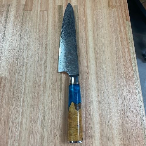 Luxury Blue Damascus Premium Chef Knife 8 Inch Blade