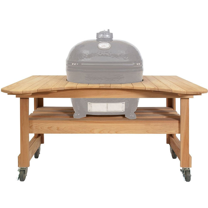 Primo PG00600 Curved Cypress Kamado Table for Primo Oval XL 400 w/ Ceramic Feet