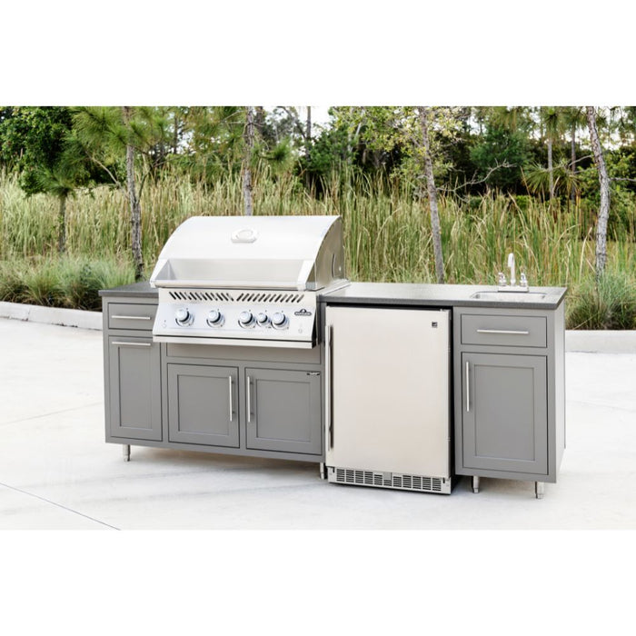 Challenger Designs Coastal Series Outdoor Island with Napoleon BIG32 Grill & 24" Refrigerator