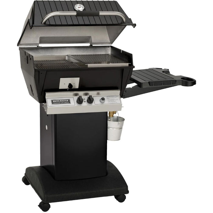 Broilmaster Q3PK1 Slow Cooker Grill Package with painted steel cart & side shelf