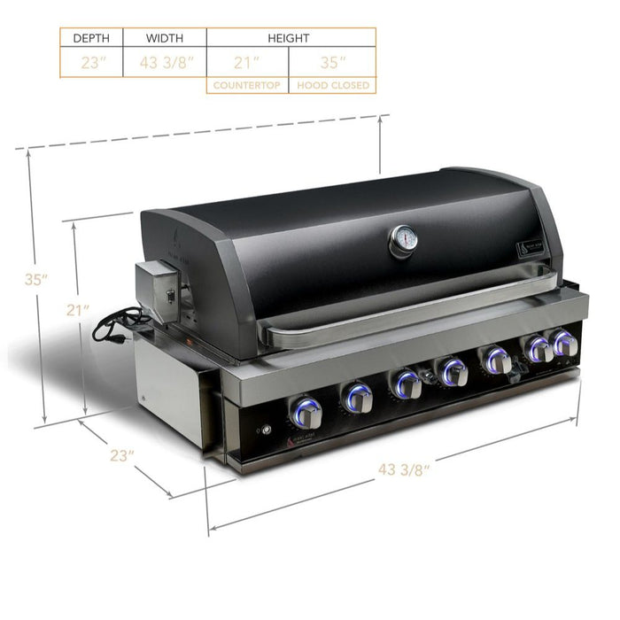 Mont Alpi MABi805-BSS 44-Inches Black Stainless Steel Propane Built-in Grill