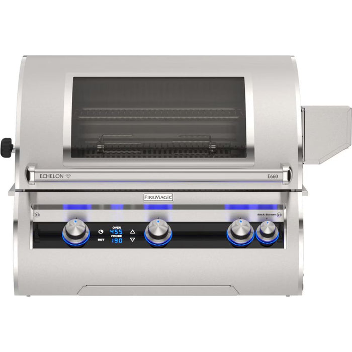 Fire Magic Echelon Diamond E660i 30-Inch Built-In Gas Grill w/ Rotisserie, Magic Window & Digital Thermometer