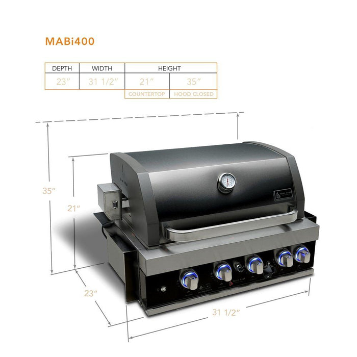 Mont Alpi MABi400-BSS 32-Inch Black Stainless Steel Propane Built-in Grill