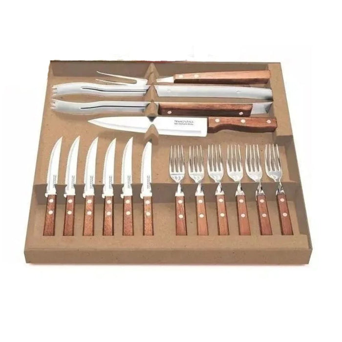 Nuke 15 Piece BBQ Cutlery Set with Wooden Handles