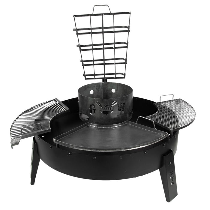 GW Pro 37 Inch Premium Cooking Firepit and Open Fire Grill Deluxe Edition