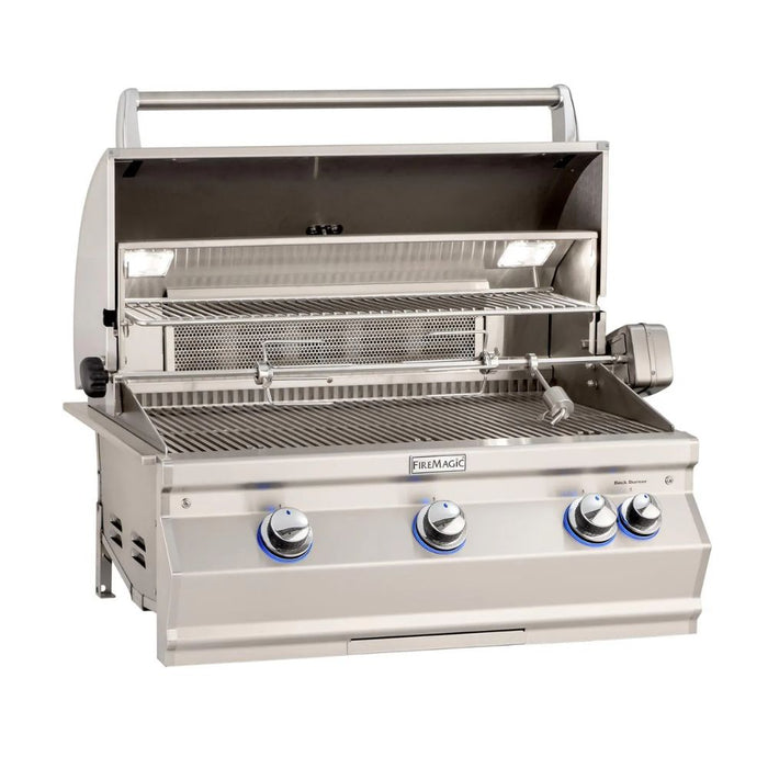 Fire Magic Aurora 36-Inch Built-In natural Gas Grill w/ One Infrared Burner, Magic View Window, Rotisserie & Analog Thermometer