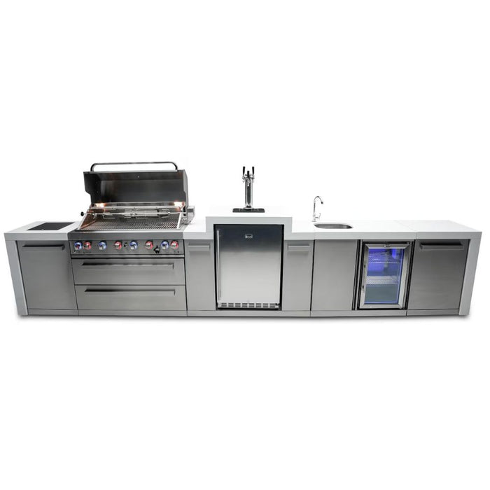 Mont Alpi MAi805-DKEGBEV Propane 6-Burner Deluxe Island with Kegerator & Beverage Center