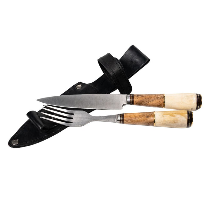 El Cedro 5.5" Knife & Fork Nickel Silver Combined Wood Set