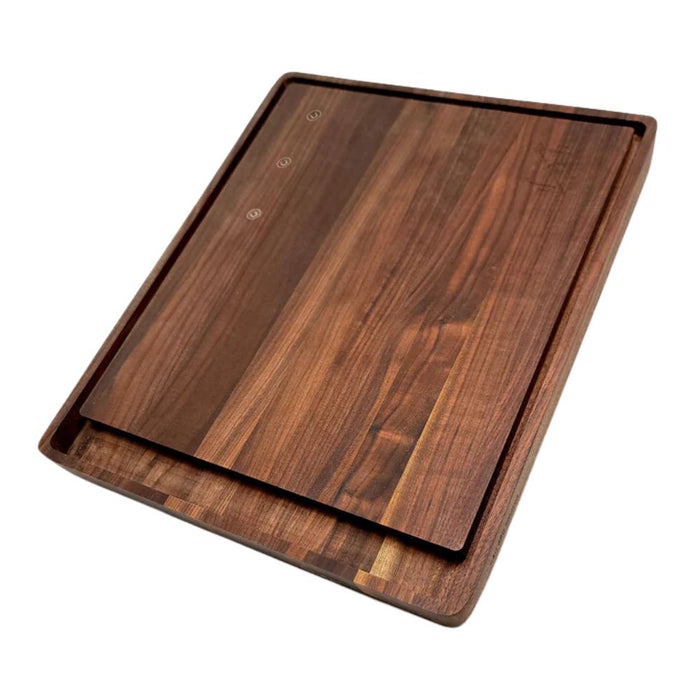 Grillnovations 18x14-Inch Large Magnetic Cutting Board Made from Walnut Wood