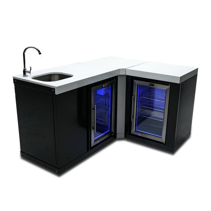 Mont Alpi MA-BEVBSS90FC Beverage Center with 90 Degree Corner & Fridge Cabinet