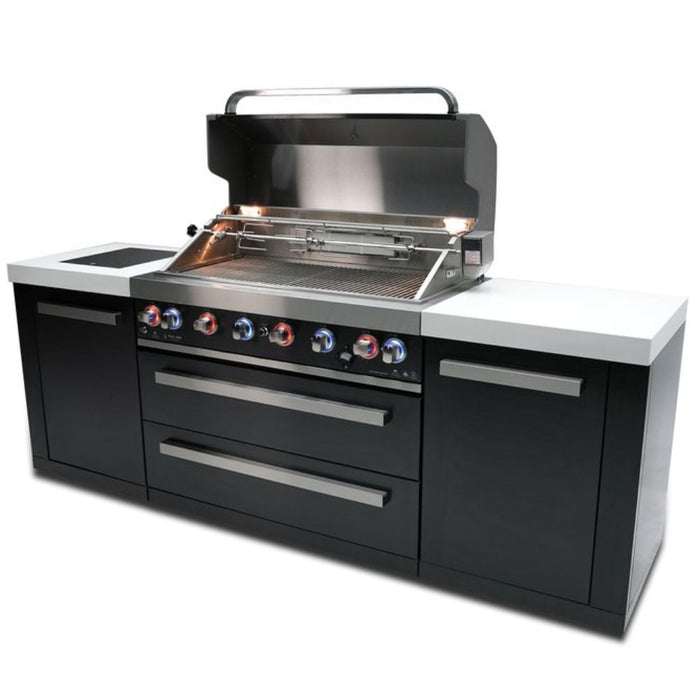 Mont Alpi MAi805-BSS Black Stainless Steel Island with 6-Burner Grill