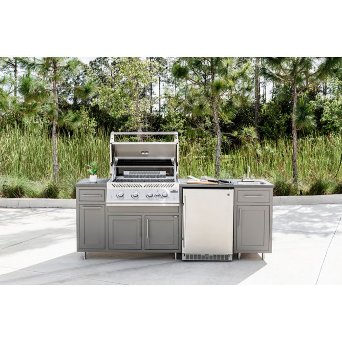 Challenger Designs Coastal Series Outdoor Island with Napoleon BIG32 Grill & 24" Refrigerator