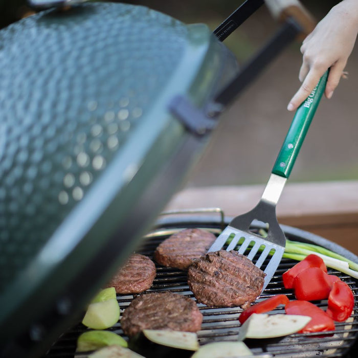 Big Green Egg 127686 Stainless Steel BBQ Tool Set with Wood Handles