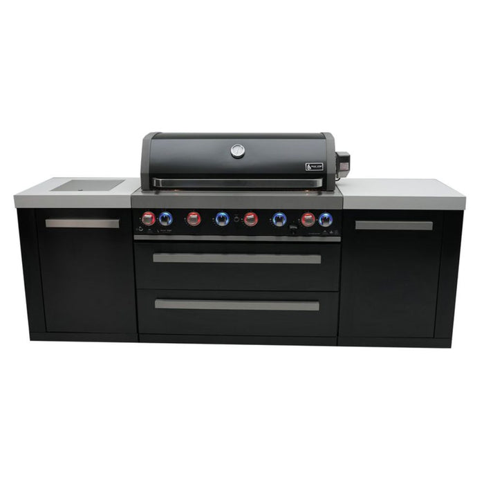 Mont Alpi MAi805-BSS Black Stainless Steel Island with 6-Burner Grill