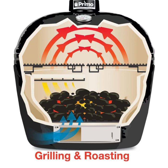 Primo PGCXLH Extra Large Oval Ceramic Kamado Charcoal Grill