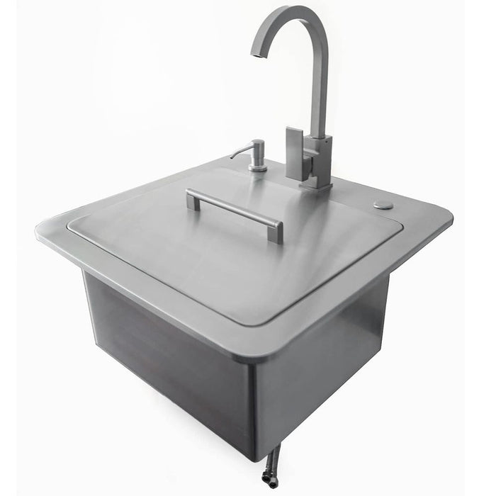 Coyote C1SINKF21 - 21-Inch Sink With Faucet, Drain, Soap Dispenser