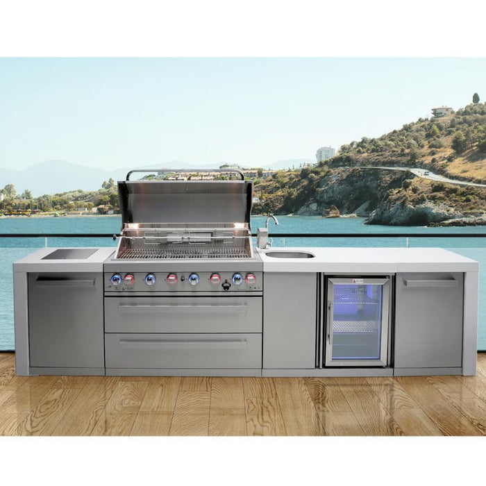 Mont Alpi MAi805-DBEV 6-Burner Deluxe Island with Beverage Center