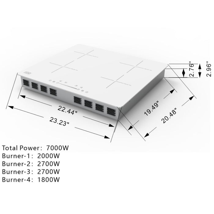 Cook Good White Built-in 24-Inches Induction Cooktop