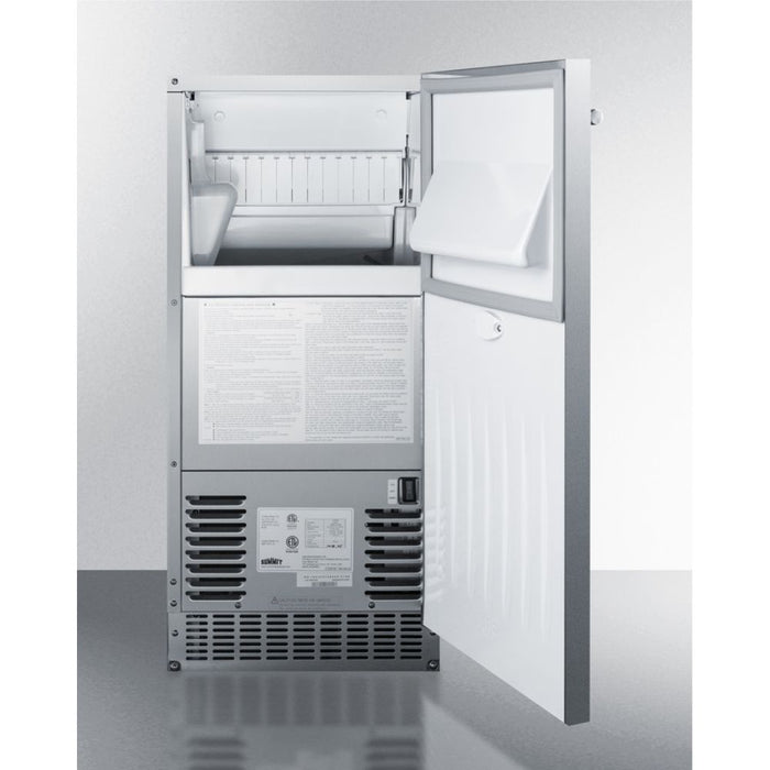 Summit BIM68OSPUMP 62 lb. Clear Outdoor/Indoor Icemaker