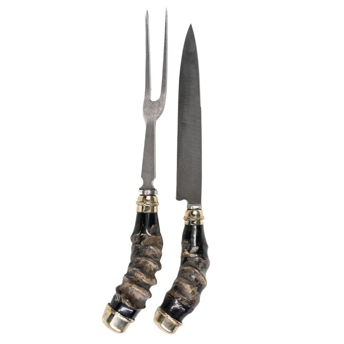 El Cedro BBQ 7.8" Knife & Fork Nickel Silver Antelope Set