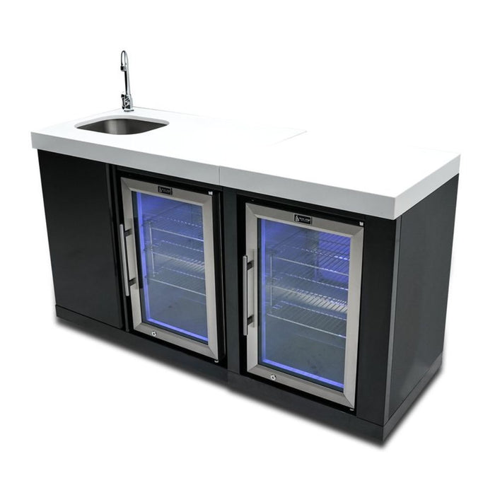 Mont Alpi MA-BEVBSSFC Black Stainless Steel Module with Beverage Center & Fridge Cabinet