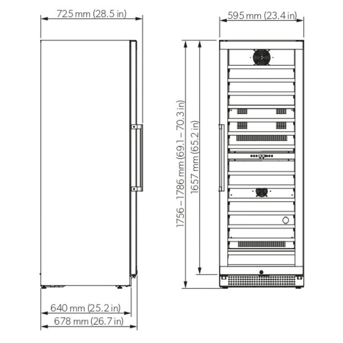 Dometic 24-inch Built-in dual-zone wine cooler, 154 bottles