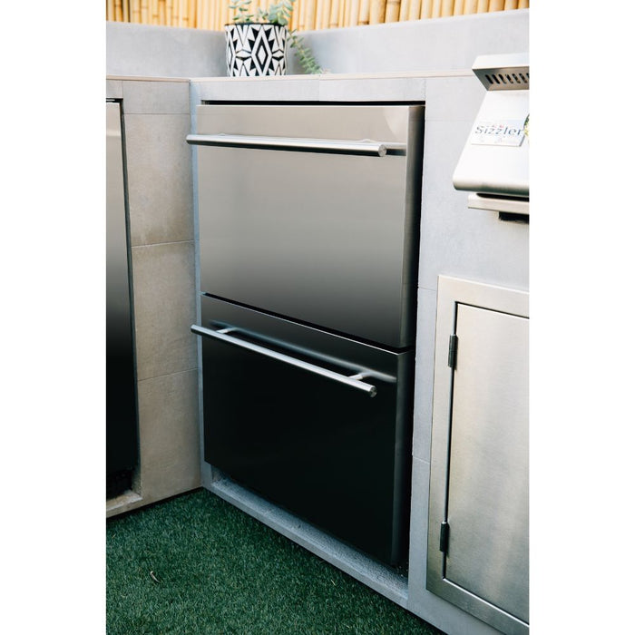 TrueFlame TF-RFR-24DR2 Deluxe 5.3c Outdoor Rated 2-Drawer Fridge