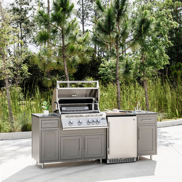 Challenger Designs Coastal Series Outdoor Island with Napoleon BIG32 Grill & 24" Refrigerator