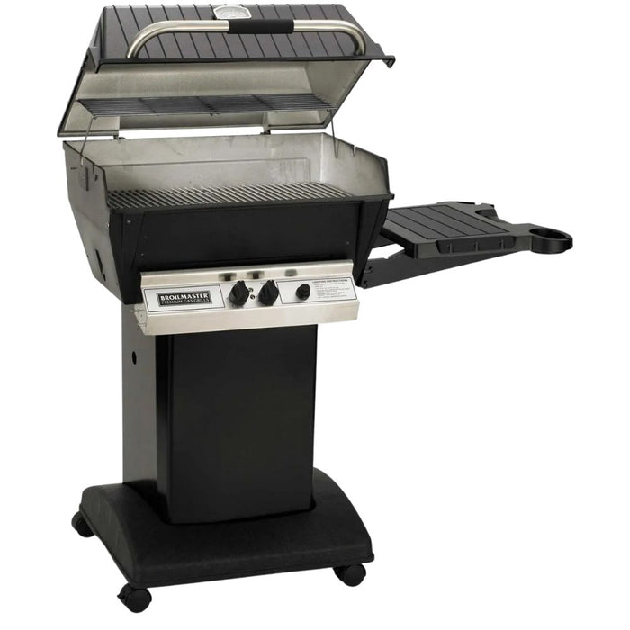 Broilmaster H3PK1 Deluxe Gas Grill Package with a Black Cart + One side Shelf