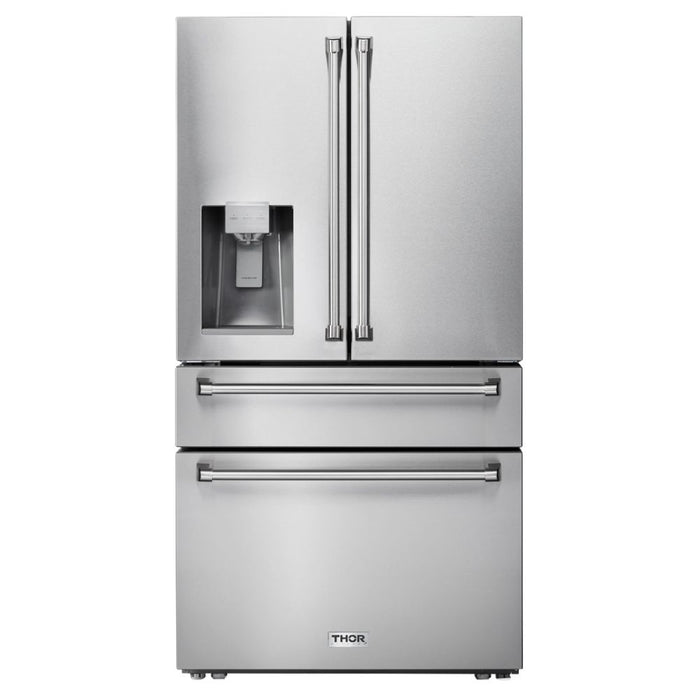 THOR Kitchen 36-Inch Professional French Door Refrigerator with Ice & Water Dispenser