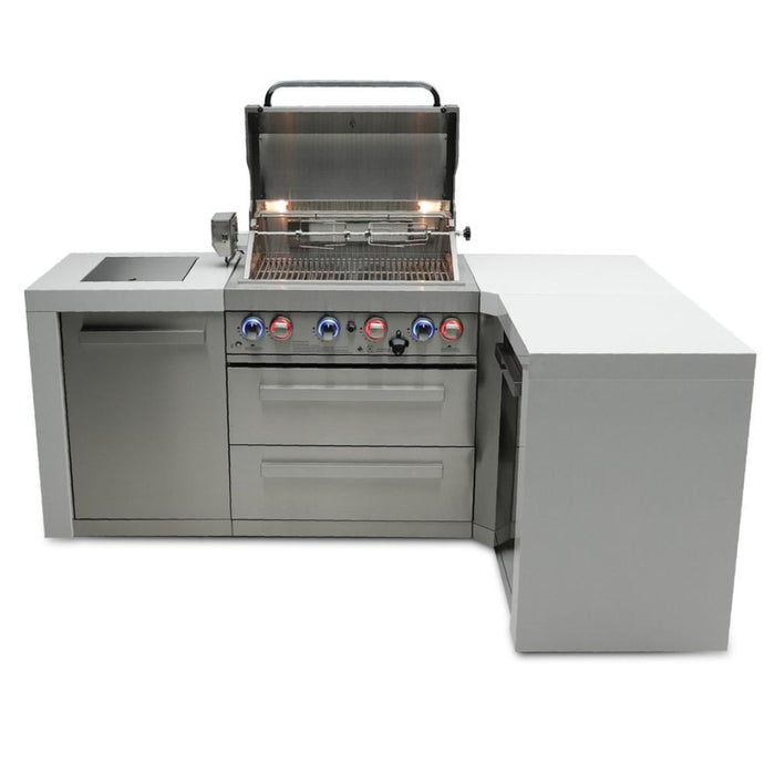 Mont Alpi MAi400-D90 Propane 4-Burner Deluxe Island with 90-Degree Corner