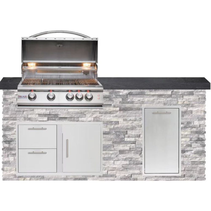 Blaze Signature Customizable 6ft Luxury Outdoor Island W/ Premium LTE 32-Inch Grill & Black Polished Granite