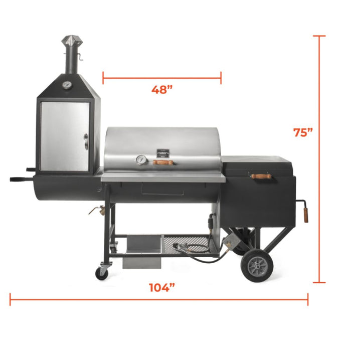 Pitts & Spitts 48 x 24 Inches Ultimate Smoker Pit w/ Upright Smoker