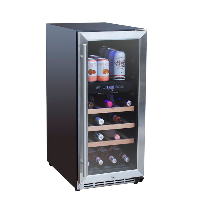 TrueFlame TF-RFR-15WD Outdoor Rated 15" Dual Zone Wine Cooler