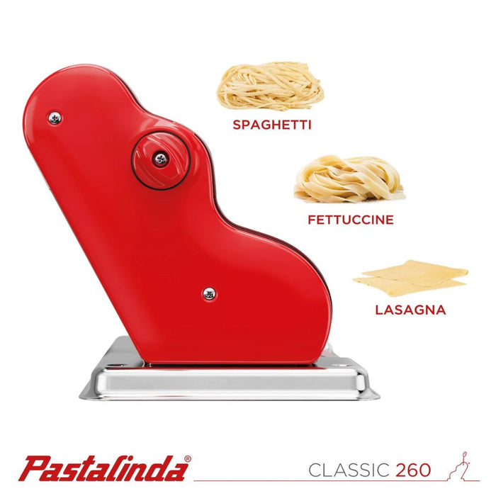Pastalinda Classic 260 Pasta Maker Machine with  Hand Crank and Two Clamps
