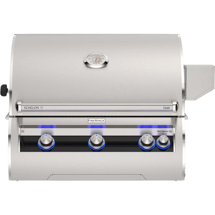 Fire Magic Echelon Diamond 30-Inch Built-In Gas Grill w/ Rotisserie & Analog Thermometer