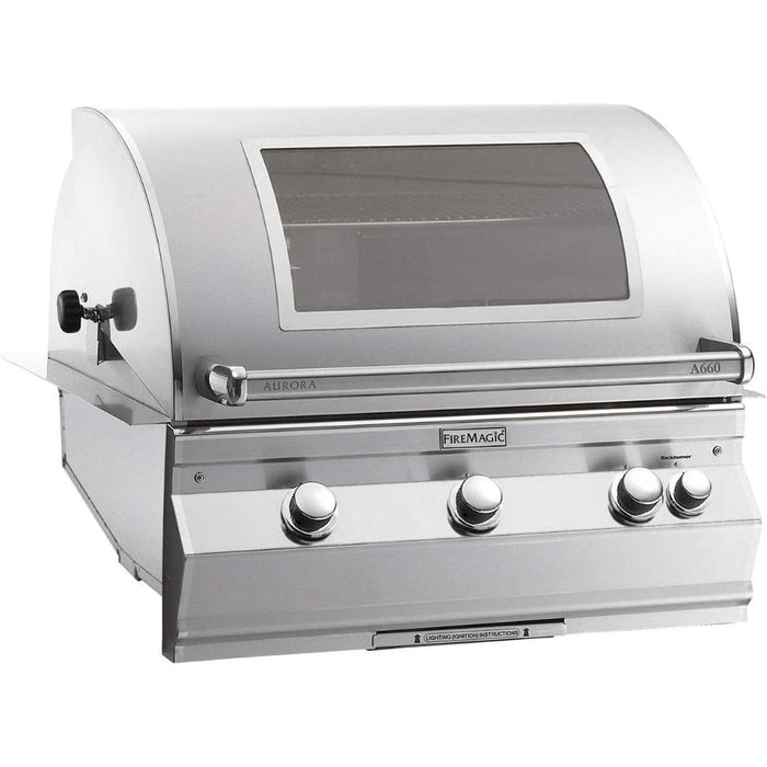 Fire Magic Aurora A660I 30-Inch Built-In Gas Grill W/ Rotisserie, Analog Thermometer & Magic Window