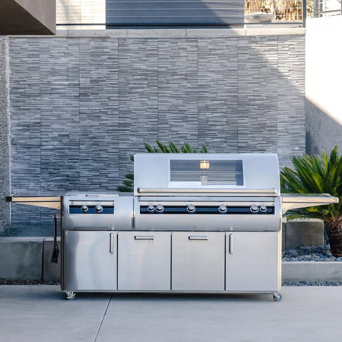 Fire Magic Echelon Diamond Outdoor Kitchen Island w/ 48-Inch Gas Grill, Power Burner & Magic Window