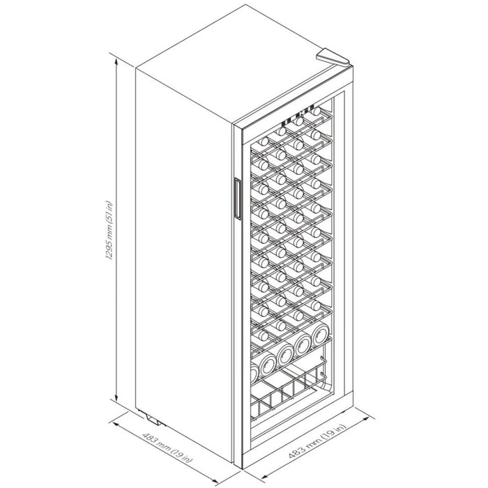 Dometic 19-inch Single-zone Freestanding wine cooler, 55 bottles