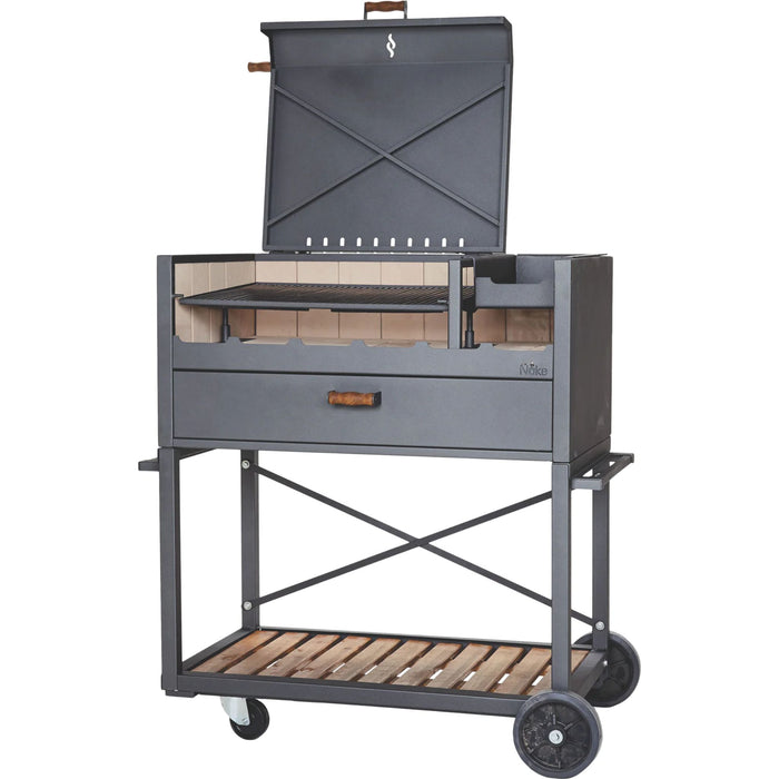 SPECIAL OFFER - Nuke Delta Freestanding Argentine Charcoal Grill 45 Inch with Free Smoker & 20lb Bag of Charcoal